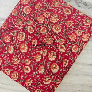 Tela de Algodón Cambray Estampada a Bloques 60x60, Tela de Algodón con Estampado Tradicional Jaipuri - Product Image 2