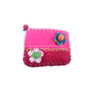 Sac à main à deux fleurs en feutre de laine - Product Image 1