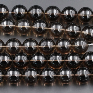 Nueva llegada Natural marrón ahumado cuarzo liso redondo 8mm cuentas de piedras preciosas sueltas fabricación de joyas hechas a mano a precio de mercado mayorista - Product Image 3