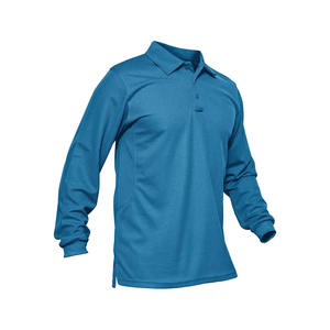 Camisetas Polo para Hombre con Serigrafía y Transferencia Térmica, Camiseta Polo Clásica de Manga Larga en Color Sólido - Product Image 3