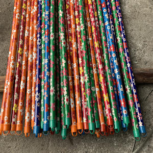 Balai à manche en bois portable, revêtement PVC, motif floral, écologique, poils doux, durable, léger, avec pelle à poussière - Product Image 5