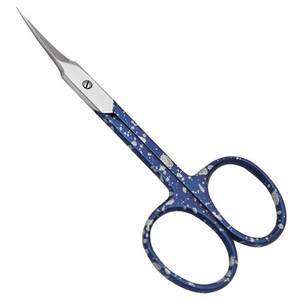 Manicure Scissors Stainless Steel Sharp Blade Blue Speckled Handle Round Hole Beauty <b>Tool</b> for <b>Nail</b> Care Adults - Product Image 1