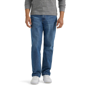 100% Cotton Cotton Denim <b>Jeans</b> For Men Classic Custom Printing Street Wear Fashion Straight Leg Light Blue Denim <b>Jeans</b> For Men - Product Image 3