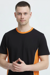 T-shirt à manches courtes en coton 100% pour homme SOSH 4, col rond, séchage rapide, tricot interlock - Product Image 3