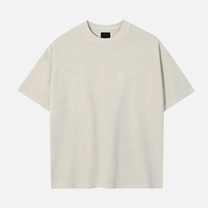 Camiseta extragrande de algodón con estampado de manga corta de estilo deportivo con lavado ácido pesado para hombre, logotipo en blanco personalizado de alta calidad de punto - Product Image 5
