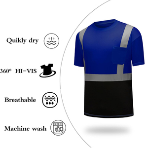 T-shirt de sécurité réfléchissant en polyester personnalisable avec logo, directement de l'usine, vêtements de sécurité faciles à porter, fabriqués par des fabricants de vêtements de sécurité. - Product Image 4