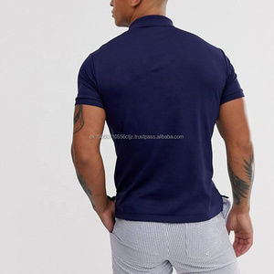 Polos de manga corta de verano de algodón de seda suave con logotipo bordado personalizado de alta calidad, polos de talla grande para hombres - Product Image 2