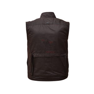 Brown <b>Utility</b> <b>Vest</b> Waterproof Waxed Canvas Multi Pocket Work Jacket Men Full Zip Functional Outdoor Apparel Cargo <b>Vest</b> - Product Image 2