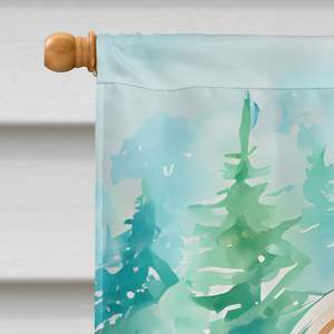 Spaniel tibetano, ilustraciones de Navidad, Bandera de Casa de poliéster Multicolor grande para patio, césped, porche, manga, poste, pancarta decorativa para pared - Product Image 3