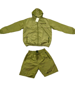 Daizen Star Unisex Lightweight Breathable Hooded Windproof Tracksuit Set Brown Nylon Casual Autumn Wear Zipper Pockets Elastic - Product Image 6