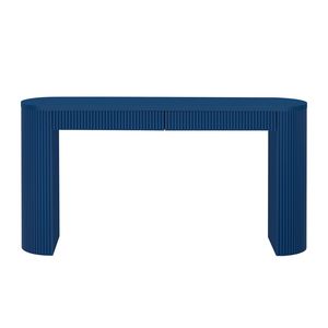 U_STYLE Sophisticated <b>Pine</b> Veneer Console <b>Table</b> with Vertical Stripes for Entryway Hallway Living Room or Bedroom - Product Image 3
