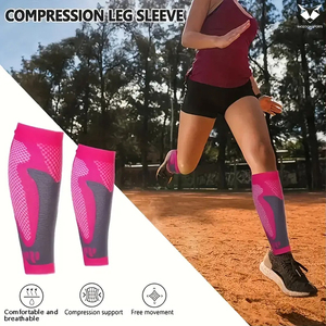 1 Pair Elastic Sports Compression Leg Sleeves Breathable <b>Mesh</b>, Multi-Color Options For Running & Exercise, Muscle Support - Product Image 2