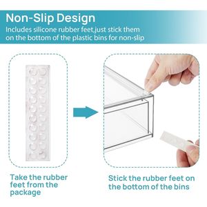 Ensemble de 6 tiroirs de rangement empilables en plastique transparent pour armoire de salle de bain, garde-manger, buanderie - Product Image 4