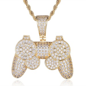 Nouveau Collier Bling Spécial Personnalisé Manette de Console de Jeu HipHop Entièrement Sertie de Diamants Pendentif Créatif Jeu Portable Enfance - Product Image 5