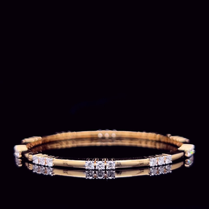 Brilliant Round Cut Lab Diamond Two Stone Open Bangle Fine Jewelry 925 <b>Silver</b> 10K 14K 18K Yellow Gold Womens <b>Cuff</b> Factory Direct - Product Image 3