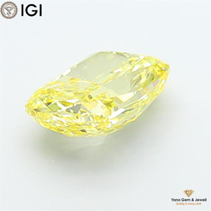 Diamant de laboratoire CVD de 2,02 carats, taille coussin, couleur jaune vif fantaisie, clarté VS1, avec certificat IGI, pour une bague de mariage intemporelle - Product Image 5