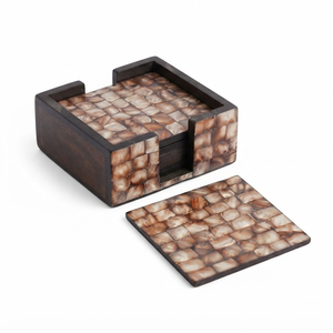 Sous-verres ronds faits main en nacre incrustée, sous-verres en coquille d'ormeau pour la décoration de table basse, vente en gros d'articles de table en nacre - Product Image 6