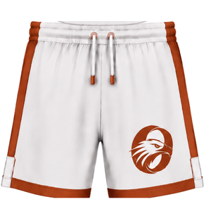 กางเกงขาสั้นรักบี้สีขาวส้ม เอวยางยืด มีเชือกผูก ชุดทีม ชุดกีฬาแบบกำหนดเอง ระบายอากาศได้ดี ชุดฝึกซ้อม ชุดกีฬาสำหรับออกกำลังกาย - Product Image 1
