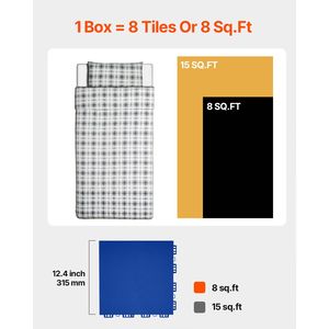 Piastrelle per Pavimento Hockey Dryland, Tappetino Versatile 12 X 12, 8 Pezzi, Pavimentazione Sportiva ad Incastro per Allenamento e Danza - Product Image 6
