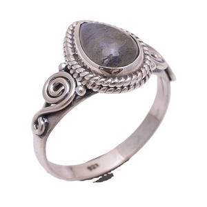 แหวนพลอยลาบราดอไรต์จุดไฟจุดไฟทำด้วยมือ925สเตอร์ลิงเครื่องประดับอินเดียชั้นดีสำหรับงานแต่งงานและงานหมั้นขายส่ง - Product Image 1