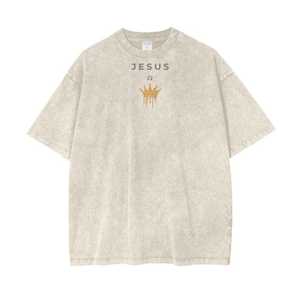 Camiseta de Algodón Oversize con Diseño Estampado para Hombre, Manga Corta, Cuello Redondo, Patrón de Letras Impresas, Estilo Casual - Product Image 1