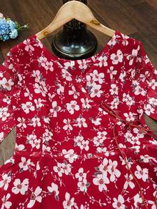 ชุดเดรสยาวสไตล์อินเดียปากีสถานสำหรับผู้หญิงไซส์ XL ผ้าจอร์เจตต์พิมพ์ลายแขนยาว ชุดลำลองสไตล์เกาหลี พิมพ์ลายดิจิทัลสำหรับชาวมุสลิม - Product Image 6