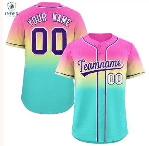 Index Apparel Custom <b>Baseball</b> Jersey Unisex Adult Short Sleeve Sublimated Gradient Color Moisture Wicking Team Name Number - Product Image 3