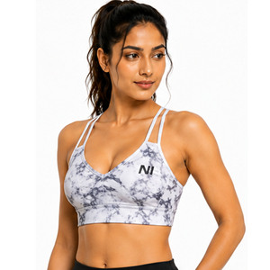 Seamless sports bra scoop neck Racerback design for women Zipper front closure Medium support for fitness Nofyan Ind 2026 Bra - Product Image 3
