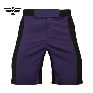 Custom Purple Black No-Gi BJJ Grappling <b>Shorts</b> Breathable Unisex Elastic Waist Premium MMA Fight Training <b>Shorts</b> 100% <b>Polyester</b> - Product Image 1