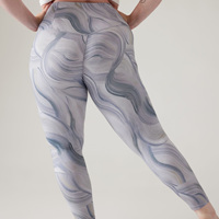Leggings de yoga taille haute élastique pleine longueur en Spandex/Nylon à séchage rapide, effet push-up, avec broderie latérale en maille