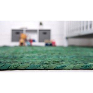 Best Selling Luxury Green Chindi Solid Area <b>Rug</b> Direct Factory Price Indian Manufactured Flat Weave Technique for Prayer Beach - Product Image 5