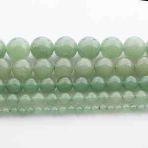 ลูกปัดหินอะเวนเจอรีนสีเขียวธรรมชาติ เกรดพรีเมียม สำหรับทำเครื่องประดับ สร้อยข้อมือ สร้อยคอ DIY อุปกรณ์เสริมเสน่ห์ - Product Image 2