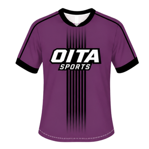 Camiseta Deportiva de Rugby de Manga Corta, Cuello Redondo, Transpirable, Color Morado Polvoriento y Negro, para Entrenamiento de Equipo, Uniforme Deportivo de Alto Rendimiento - Product Image 2