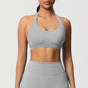Conjunto Deportivo de 2 Piezas, Color Sólido, Tejido Acanalado, Sin Costuras, Espalda Alta Elástica, Soporte Completo, 100% Poliéster Transpirable, Tallas Grandes - Product Image 2