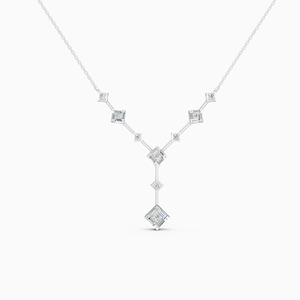 สร้อยคอประดับเพชรเลี้ยงในห้องปฏิบัติการ 0.69 กะรัต ดีไซน์สองชั้น ประดับด้วยทองคำ 9K สีเหลือง ขาว และโรสโกลด์ - Product Image 2