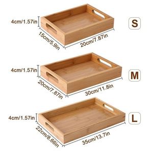 Home Decor Wooden Serving Tray Rectangle Handmade Polished Minimalist Design Solid Color Dishes & Plates Dinnerware Serving Tray - Product Image 2
