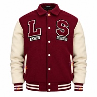 Blouson universitaire en laine directement de l'usine, personnalisable avec logo, blouson de baseball Letterman, écussons en chenille, doublure matelassée, tenue d'hiver pour équipes scolaires
