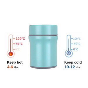 Boîte à lunch multifonctionnelle sans BPA de 410 ml/13 oz, récipient alimentaire réutilisable avec revêtement en porcelaine, couvercle en acier inoxydable, facile à nettoyer, pour soupe et congee - Product Image 4