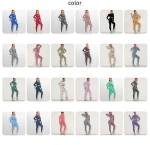 Conjuntos Deportivos Personalizados de Alta Calidad, Ropa Deportiva sin Costuras de Manga Larga, Top de Yoga Transpirable de 2 Piezas y Leggings para Entrenamiento - Product Image 6