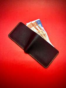 Men's Genuine Leather <b>RFID</b> <b>Blocking</b> Bifold <b>Wallet</b> Minimalist Front Pocket Large Capacity Short Open Saffiano Leather - Product Image 3