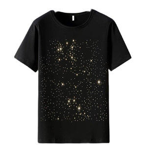 T-shirt d'été à manches courtes et col rond, orné de strass, 100 % coton, léger, respirant, décontracté, pour homme, couleur personnalisable – Meilleures ventes - Product Image 1