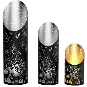 Petite Metal Votive <b>Candle</b> Holder Glowing Leaf Design 3 inch Votive Holders - Product Image 5