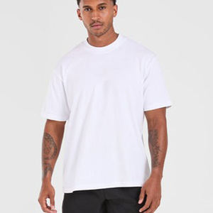T-shirt Homme Grande Taille Personnalisé en Coton Tissé Respirant Écologique à Épaules Tombantes, Design Vierge, Qualité Supérieure - Product Image 2