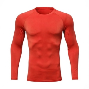 Camiseta de compresión de manga larga con protección UV para hombre, con logo personalizado, ajuste ceñido, secado rápido, para correr, hacer ejercicio y trotar. - Product Image 5