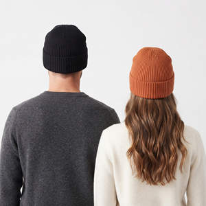 Bonnet d'hiver unisexe personnalisé avec logo, style punk, motif de personnage, en laine tricotée douce de haute qualité, vente en gros - Product Image 2