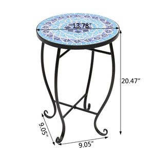 Mesas de Bistro Redondas Artisasset con Incrustaciones de Mosaicos Marinos Color Diamante para Uso en Exteriores - Product Image 6