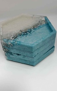 High Quality Epoxy Resin Drink <b>Coaster</b> <b>Set</b> Custom Logo Bulk Order Manufacturer - Product Image 3