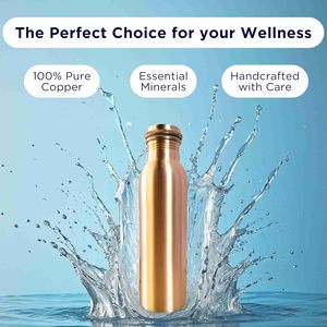 Botella de Agua Clásica de Cobre de 1L, a Prueba de Fugas, para Bebidas Ayurvédicas, Multiusos, para el Hogar y la Oficina, Mercado Global de Exportación a Granel - Product Image 3