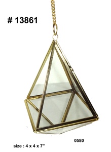 GOOD <b>DESIGN</b> Handmade <b>Glass</b> Terrarium 6" 8" Geometric <b>Design</b> Indoor Plants Tabletop Display - Product Image 2