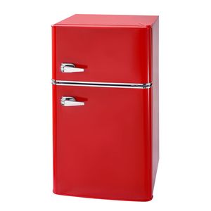 Compact 3.2 Cu.Ft Two-Door <b>Mini</b> Fridge <b>Freezer</b> with Adjustable Temperature Energy Efficient Glass Shelf - Product Image 1